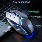 Inphic W-02 6 Keys Home Office Luminous Macro Programming USB Computer Mechanical Game Wired Mouse - Image 2