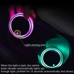 2 PCS Car LED Luminous Water Coaster Car Atmosphere Light USB Charging Non-Slip Coaster - Image 6