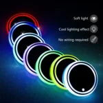 2 PCS Car LED Luminous Water Coaster Car Atmosphere Light USB Charging Non-Slip Coaster - Image 8