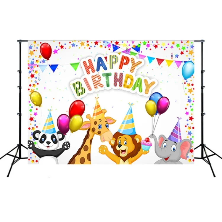 2.1m x 1.5m Children Birthday Theme Party Animal Cartoon Photography Background Cloth