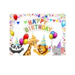 2.1m x 1.5m Children Birthday Theme Party Animal Cartoon Photography Background Cloth - Image 2