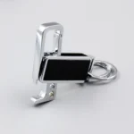 CS-012 3 PCS Lychee Pattern Leather Double Ring Corkscrew Keychain - Image 2