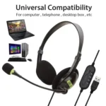 Computer USB Interface Headphone Aviation Headset with Microphone - Image 5