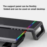 ICE COOREL T1 Monitor Increased Rack Foldable Laptop Stand With RGB Lighting & 4xUSB Expansion Interface - Image 8