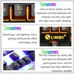 LIMEIDE GTX300 1600DPI 104 Keys USB Rainbow Suspended Backlight Wired Luminous Keyboard and Mouse Set, Cable Length: 1.4m - Image 6