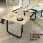 Bed Four-Speed Lifting Table Folding Laptop Desk Adjustable Dormitory Lazy Table with Cup Holder - Image 4