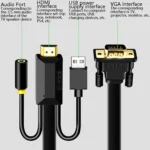 JH HV10 1080P HDMI to VGA Cable Projector TV Box Computer Notebook Industrial Display Adapter Cable - Image 4