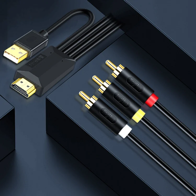 TBD0564294801_B8.webp JingHua HDMI-3RCA HDMI To 3RCA Conversion Cable Set-Top TV Projector AV Lotus Converter Cable - Image 9