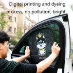 N978 2 Sets Summer Cartoon Car Electrostatic Adsorption Side Window Shade Sticker - Image 6