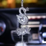 Car Pendant Crystal Swan Car Rearview Mirror Pendant - Image 3