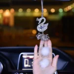 Car Pendant Crystal Swan Car Rearview Mirror Pendant - Image 4