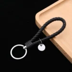 Woven Leather Cord Keychain Car Pendant Leather Key Ring