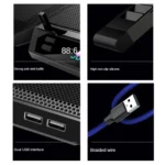 COOLCOLD RGB Notebook Radiator Six Fan Adjustable Laptop Cooling Base - Image 8