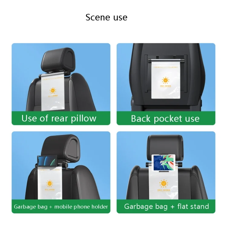 TBD0571149901_B10.webp Car Storage Garbage Bag Bracket Car Mobile Phone Tablet Rear Pillow Holder - Image 11