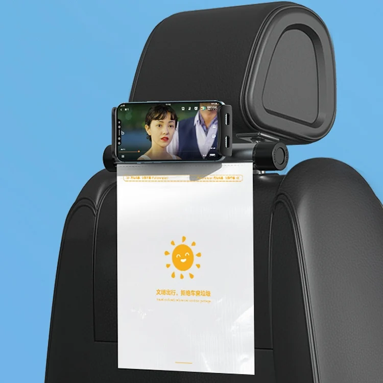TBD0571149901_B7.webp Car Storage Garbage Bag Bracket Car Mobile Phone Tablet Rear Pillow Holder - Image 8