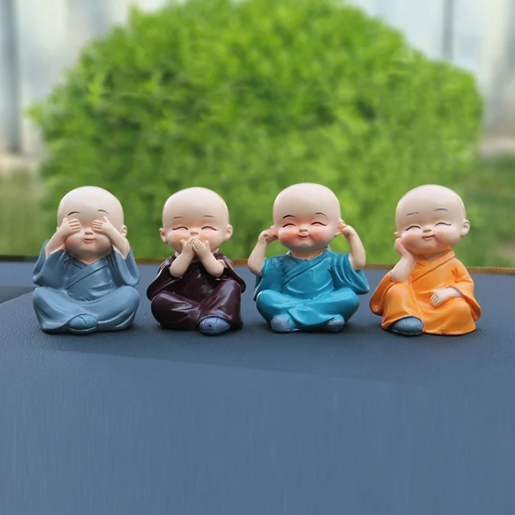 In Car Cute Four Little Monks Ornaments Car Interior Decorations Specification: