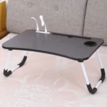 USB Folding Computer Desk With Fan & Lamp, Size: 60x40x28cm