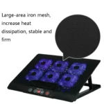 NUOXI M8 Laptop Radiator Multi-Angle Adjustment Six Fan Touch Screen Button Bracket - Image 3