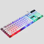 LIMEIDE GTX300 104 Keys Retro Round Key Cap USB Wired Mouse Keyboard, Cable Length: 1.4m - Image 7