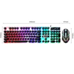 LIMEIDE GTX300 104 Keys Retro Round Key Cap USB Wired Mouse Keyboard, Cable Length: 1.4m - Image 2