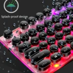 LIMEIDE GTX300 104 Keys Retro Round Key Cap USB Wired Mouse Keyboard, Cable Length: 1.4m - Image 5