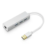 YH-U1009 3 x USB 3.0 + RJ45 to USB 3.0 External Drive-Free HUB for Laptops, Random Color Delivery
