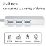 YH-U1009 3 x USB 3.0 + RJ45 to USB 3.0 External Drive-Free HUB for Laptops, Random Color Delivery - Image 3