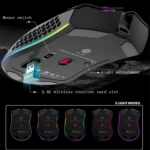 K-Snake BM600 1600 DPI 7-keys Hollow Lightweight Wireless Charging RGB Colorful Gaming Mouse - Image 5