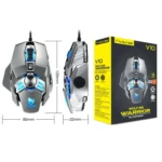 T-WOLF V10 USB Interface 7 Buttons 6400 DPI Gaming Wired Mouse Custom Macro Programming 4-Color Breathing Light Gaming Mouse, Cable Length: 1.5m - Image 2