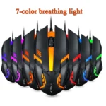 2 PCS T-WOLF V1 USB Interface 3-Buttons 1200 DPI Wired Mouse 7-Color Backlit Gaming Mouse, Cable Length: 1.35m - Image 5