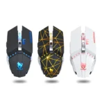 T-WOLF Q15 6-Buttons 1600 DPI Wireless Rechargeable Mute Office Gaming Mouse with 7 Color Breathing Light - Image 2
