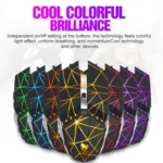 T-WOLF Q15 6-Buttons 1600 DPI Wireless Rechargeable Mute Office Gaming Mouse with 7 Color Breathing Light - Image 6