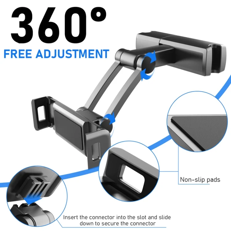 TBD0572162901_B2.webp Pb-48 Car Post-Row Back Pillow Mobile Phone Holder Back Seat Flat Telescopic Bracket - Image 3