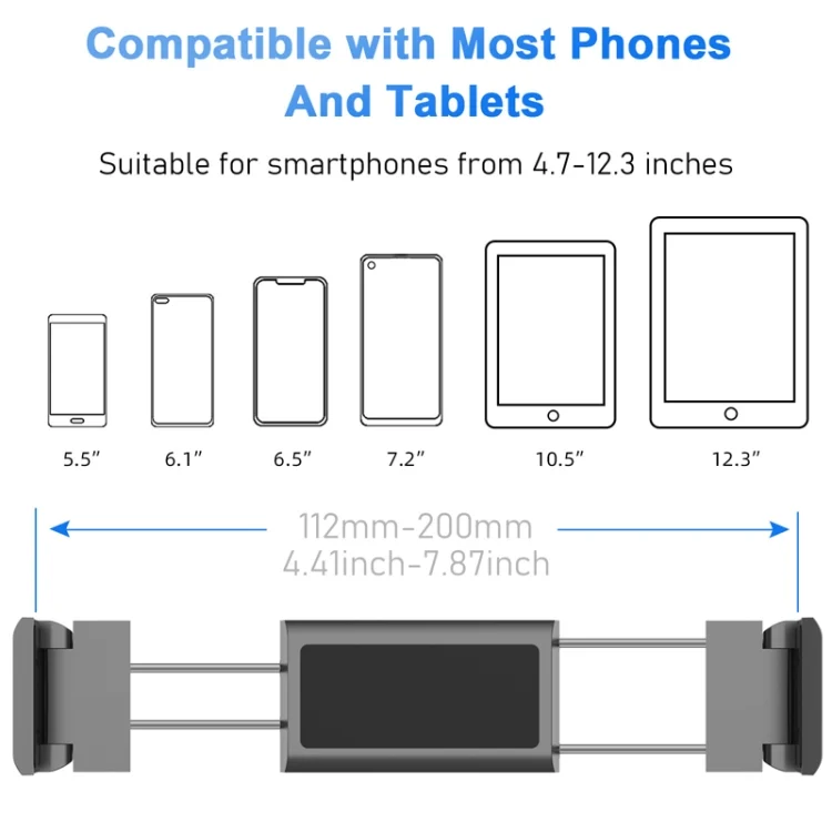 TBD0572162901_B5.webp Pb-48 Car Post-Row Back Pillow Mobile Phone Holder Back Seat Flat Telescopic Bracket - Image 6