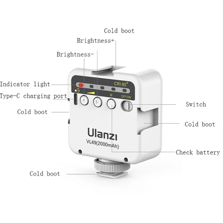 TBD0572204301_B3.webp Ulanzi VL49  6W Small LED Video Light 5500K Dimmable Photography Soft Light Vlog Fill Light - Image 4