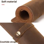 CF9011 Desk Pad Retro Crazy Horse Leather Notebook Computer Mouse Pad Oversized Anti-Slip Desktop Computer Desk Leather Pad - Image 5