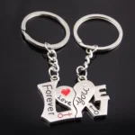10 Pairs Metal Love Word Couple Keychain Pendant - Image 2