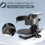 Rotating Cup Holder Headphone Holder Internet Cafe Monitor Headphone Hanger - Image 3