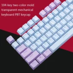 104-Keys Two-Color Mold Transparent PBT Keycap Mechanical Keyboard - Image 5