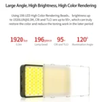 Ulanzi VIJIM VL196 Pocket Portable Full Color RGB Fill Light Hand-Held Photography Live Light - Image 3