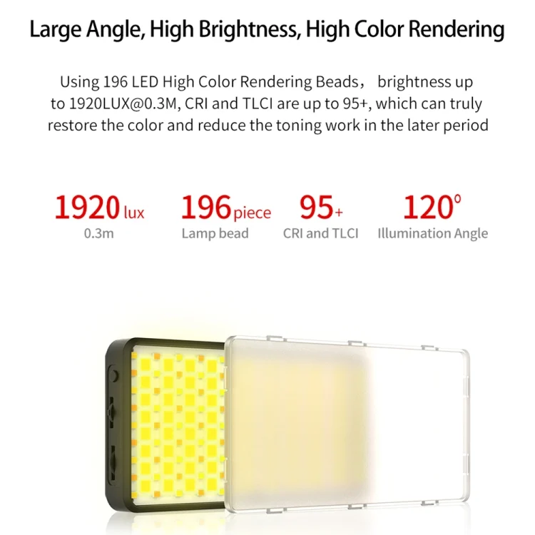 TBD05726210_2.webp Ulanzi VIJIM VL196 Pocket Portable Full Color RGB Fill Light Hand-Held Photography Live Light - Image 3