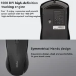 Rapoo N1600 1000 DPI 3 Keys Office Business Silent Wired Mouse, Cable Length: 1.5m - Image 6