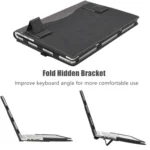 15.6 inch Leather Laptop Anti-Fall Protective Case With Stand - Image 3