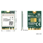 Waveshare 24780 AW-CB375NF 2.4G/5GHz Dual-Band WiFi 5 Wireless NIC, RTL8822CE-CG Core, Supports BLE - Image 3