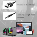 FT-25-1 RGB Colorful Lighting Desktop Computer Speaker - Image 6