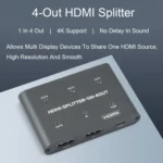 Waveshare 23738 4K HDMI Splitter, 1 In 4 Out, Share One HDMI Source - Image 2