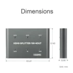 Waveshare 23738 4K HDMI Splitter, 1 In 4 Out, Share One HDMI Source - Image 3