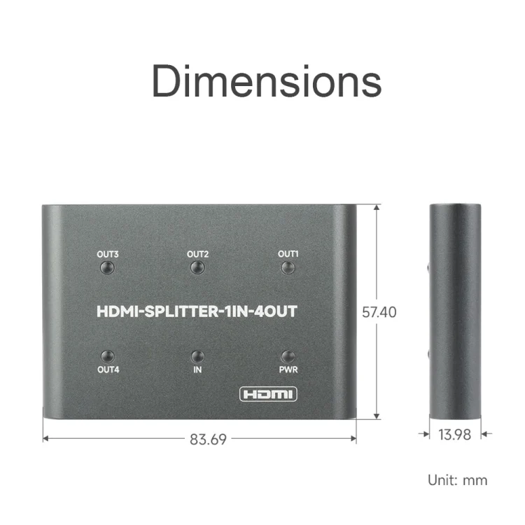 TBD05765338_2.webp Waveshare 23738 4K HDMI Splitter, 1 In 4 Out, Share One HDMI Source - Image 3