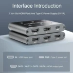 Waveshare 23738 4K HDMI Splitter, 1 In 4 Out, Share One HDMI Source - Image 5
