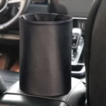 2 PCS Leather Foldable Car Trash Can Mini Chair Back Suspended Waterproof Trash Can